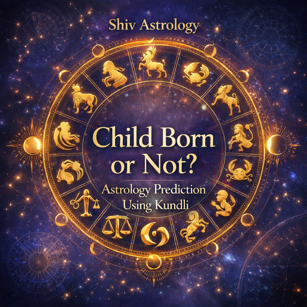 5th house, Jupiter, and dashas indicate childbirth, delay, or remedies in astrology.